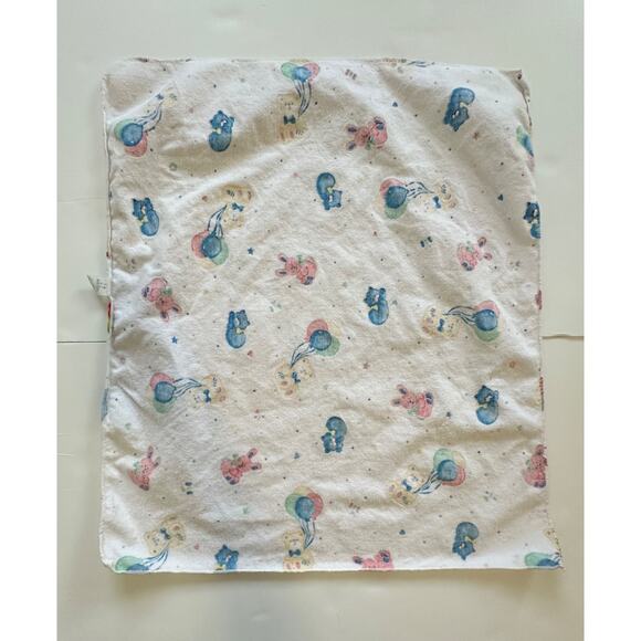 Riegel Bear Balloon Bunny Star Yellow Red Blue Green Baby Receiving Blanket Vtg - Picture 5 of 5